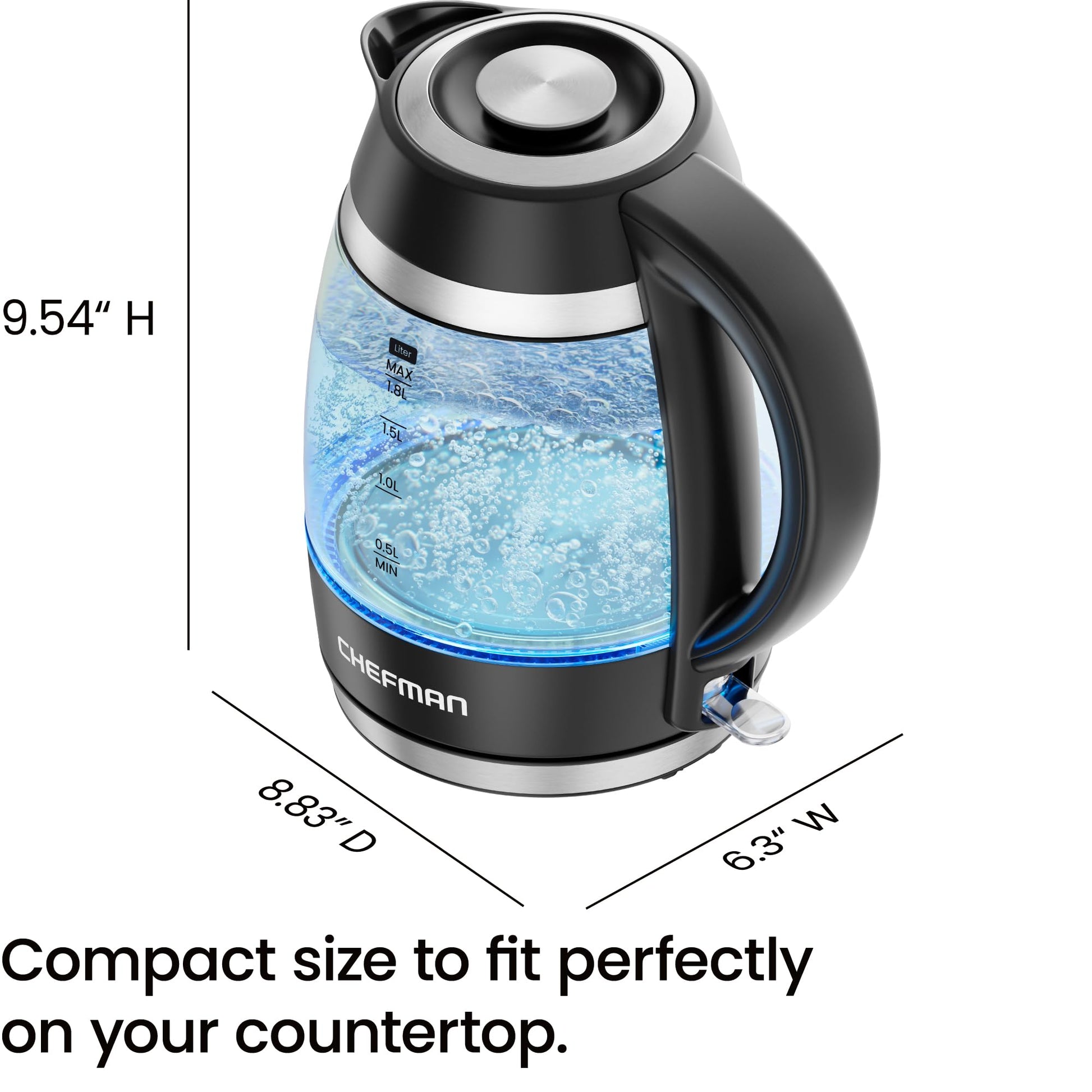 Chefman Electric Kettle, 1.8L 1500W