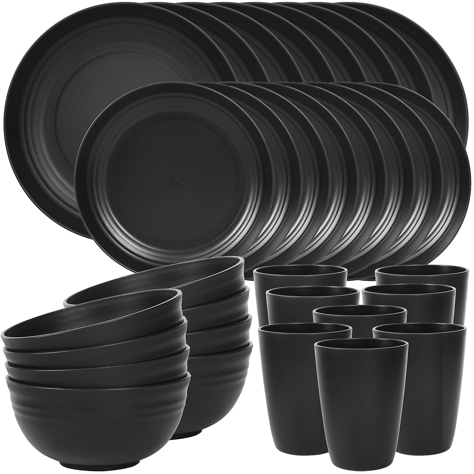 Quatish 24 Piece Plates and Bowls Sets of 6