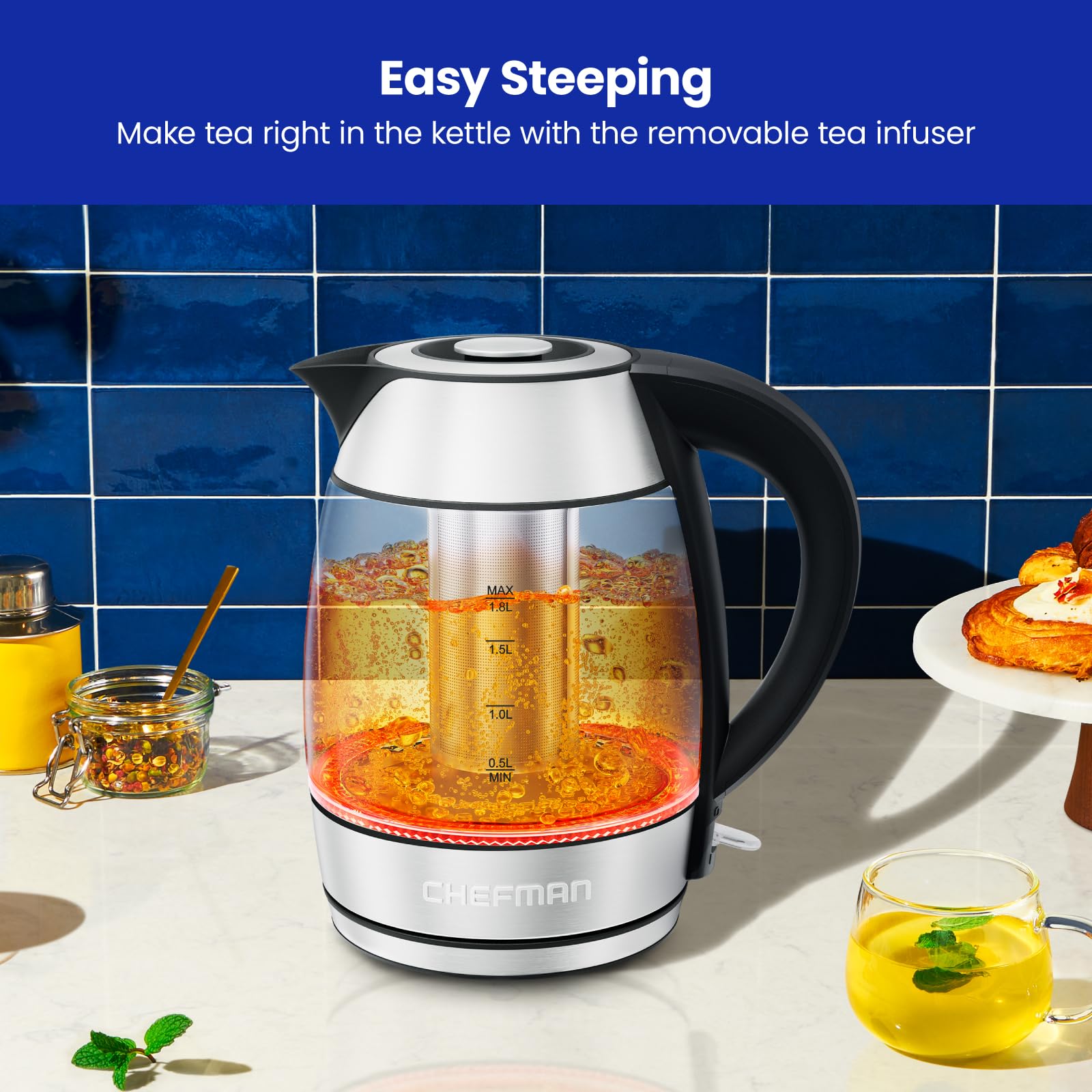 Chefman Electric Kettle, 1.8L 1500W
