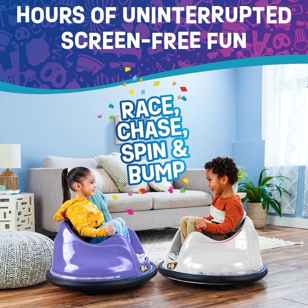Flybar FunPark 6V Bumper Car – 360° Electric Ride-On Toy with LED Lights