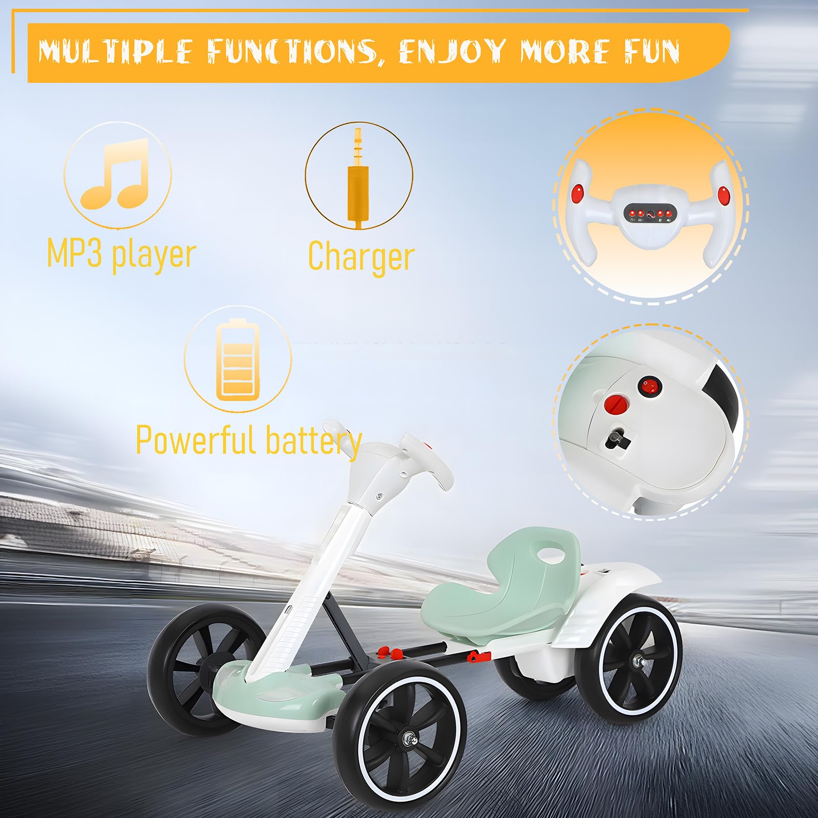 6V Foldable Electric Go Kart for Kids