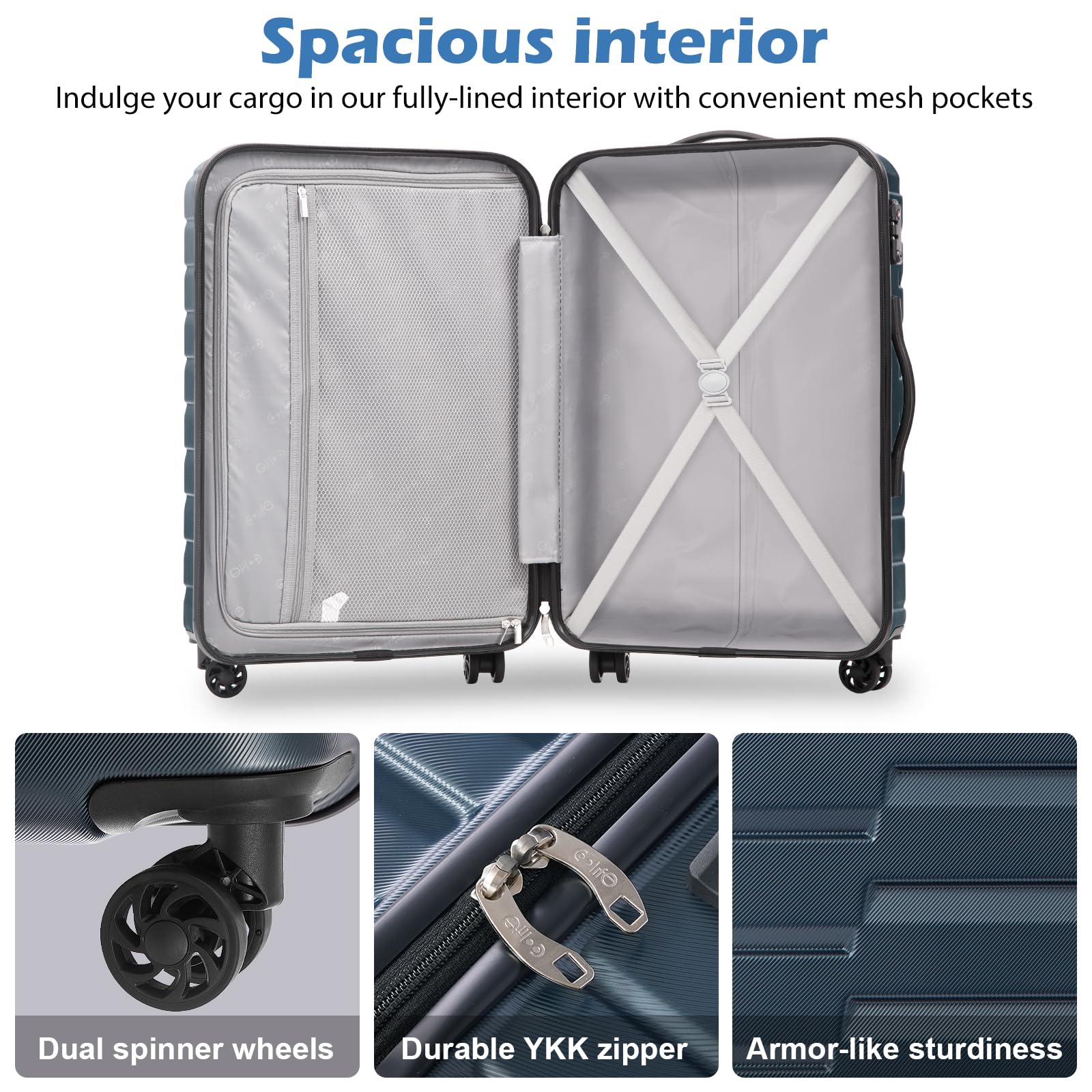 COOLIFE 3 Piece Luggage Set