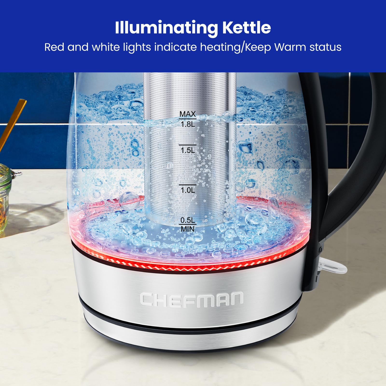 Chefman Electric Kettle, 1.8L 1500W