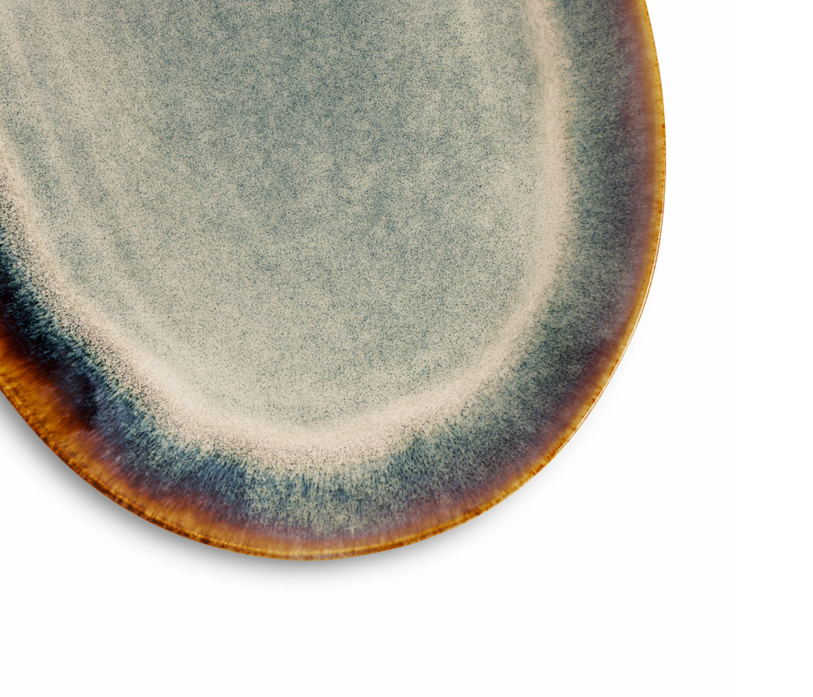 12-Pcs Yellowstone Ceramic Oval Platter, Kayce Collection