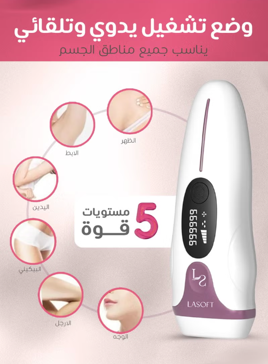 Lasoft 2025 For Womem: At-Home IPL Hair Removal Handset, 999,999 Light Pulses, 5 degrees’ intensity