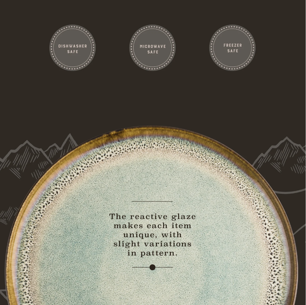 12-Pcs Yellowstone Ceramic Oval Platter, Kayce Collection