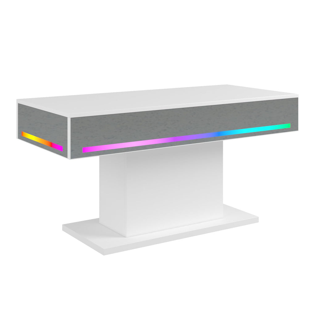 Wooden Coffee Table with 16 Colors LED Lights for Dining Room