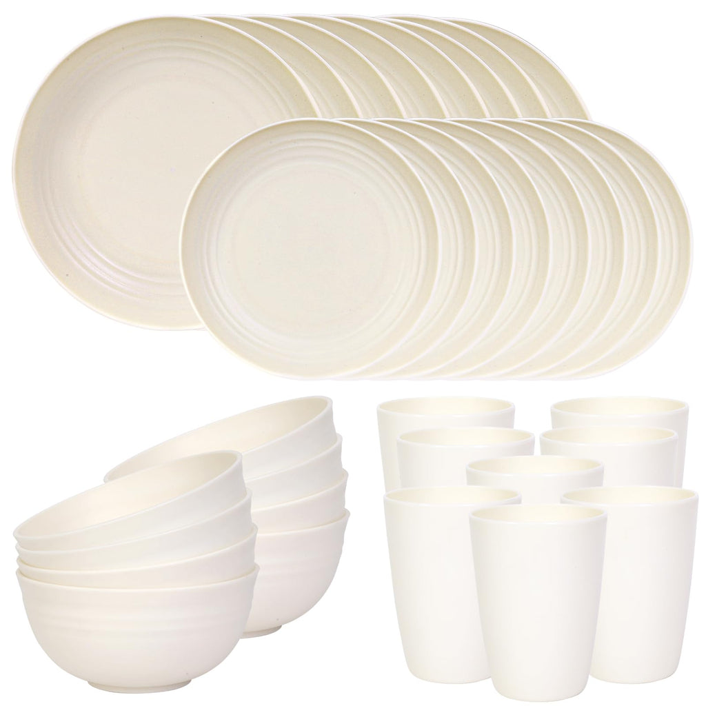 Quatish 24 Piece Plates and Bowls Sets of 6