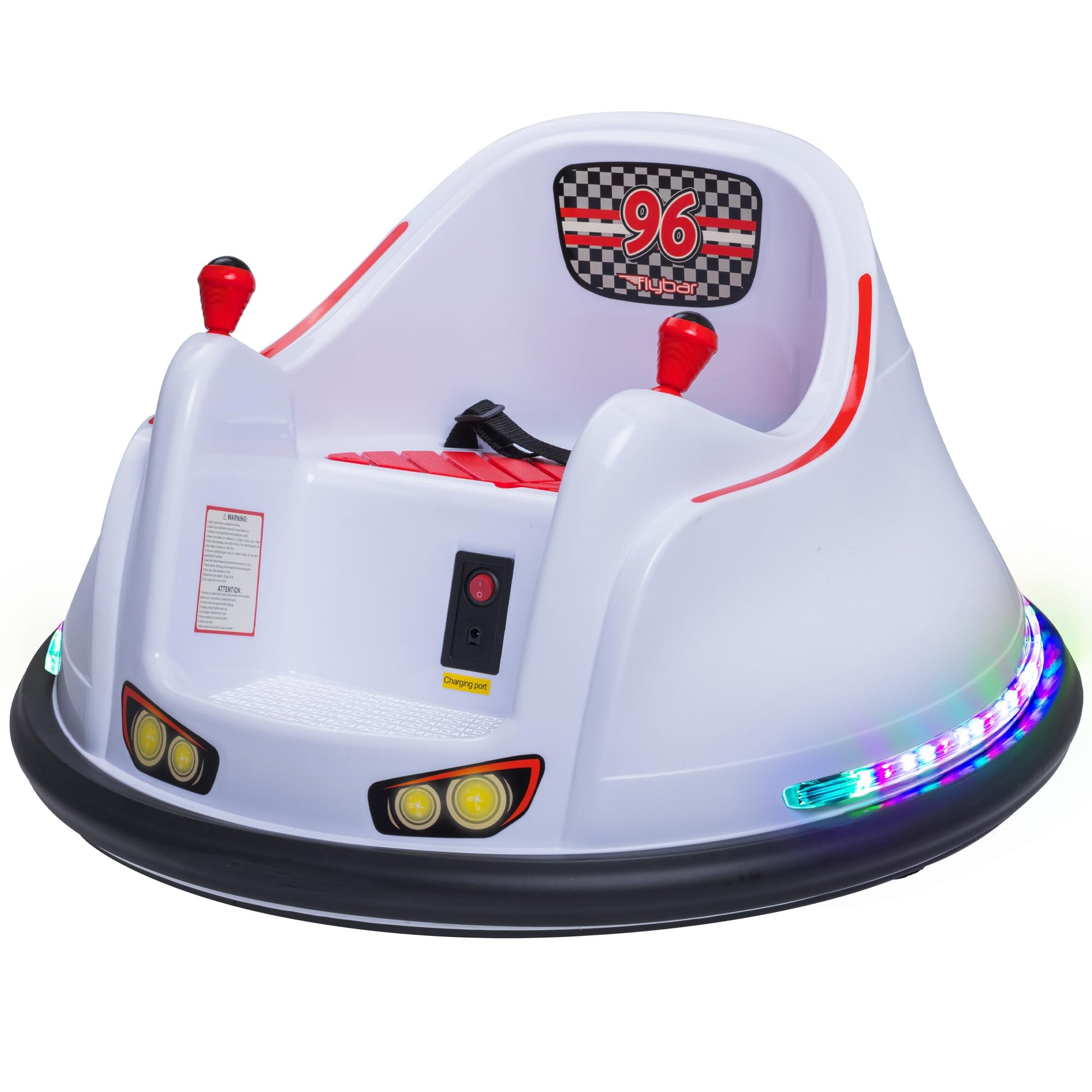 Flybar FunPark 6V Bumper Car – 360° Electric Ride-On Toy with LED Lights