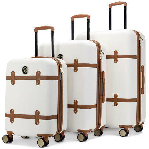 3 Piece Expandable Retro Luggage Set