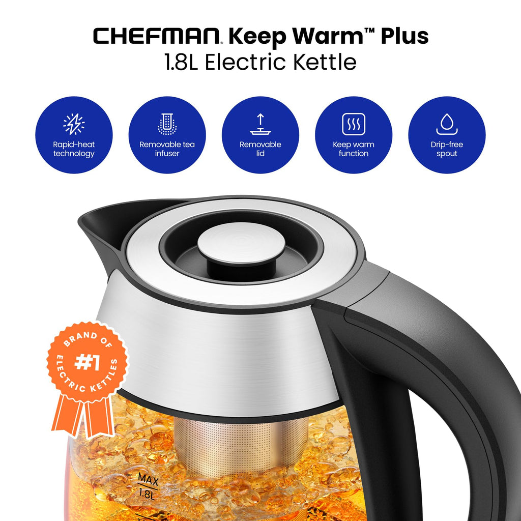 Chefman Electric Kettle, 1.8L 1500W