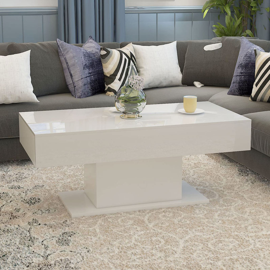 Wooden Coffee Table with 16 Colors LED Lights for Dining Room
