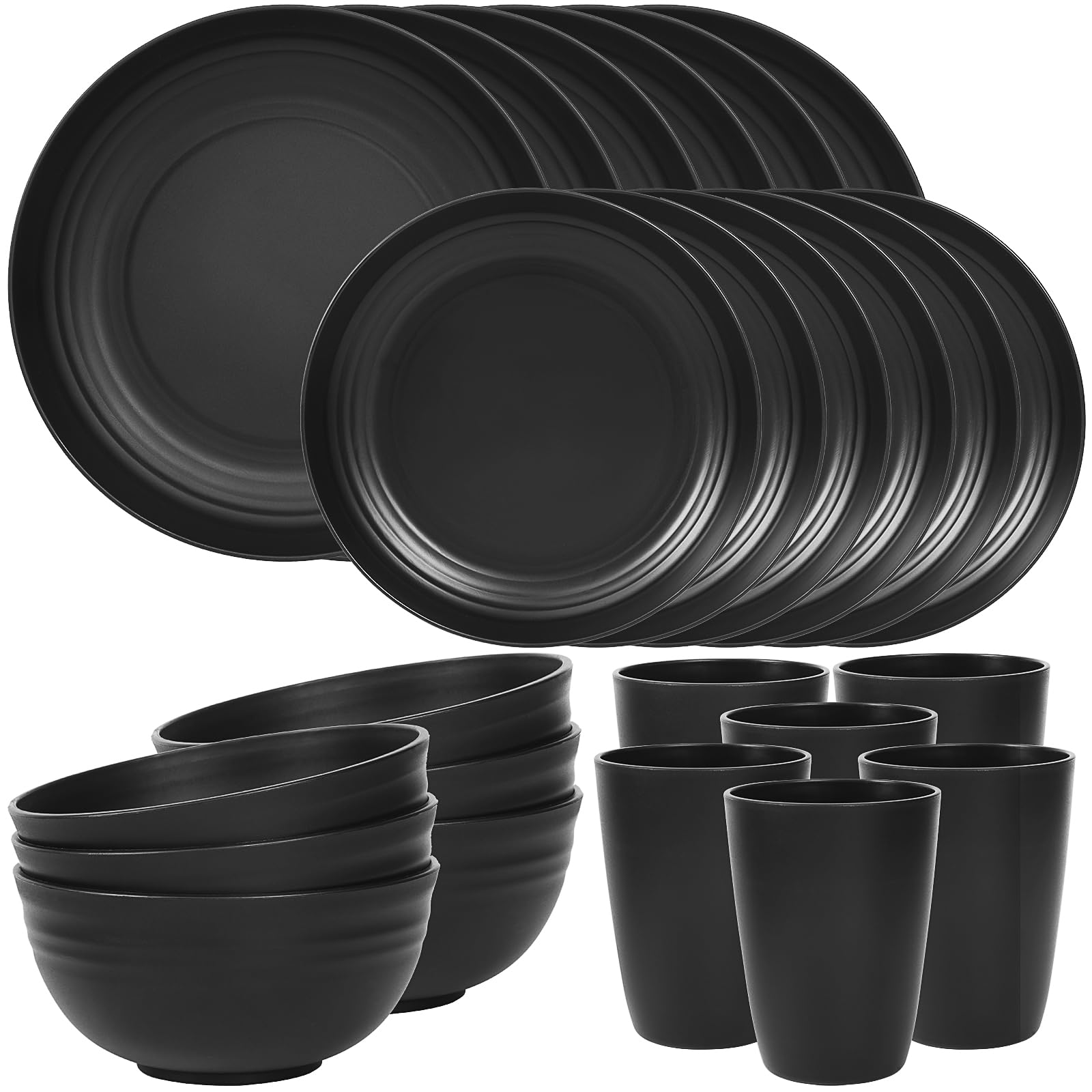 Quatish 24 Piece Plates and Bowls Sets of 6