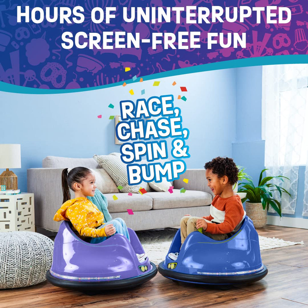 Flybar FunPark 6V Bumper Car – 360° Electric Ride-On Toy with LED Lights