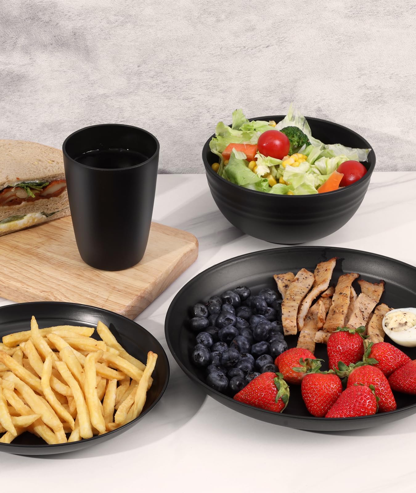 Quatish 24 Piece Plates and Bowls Sets of 6