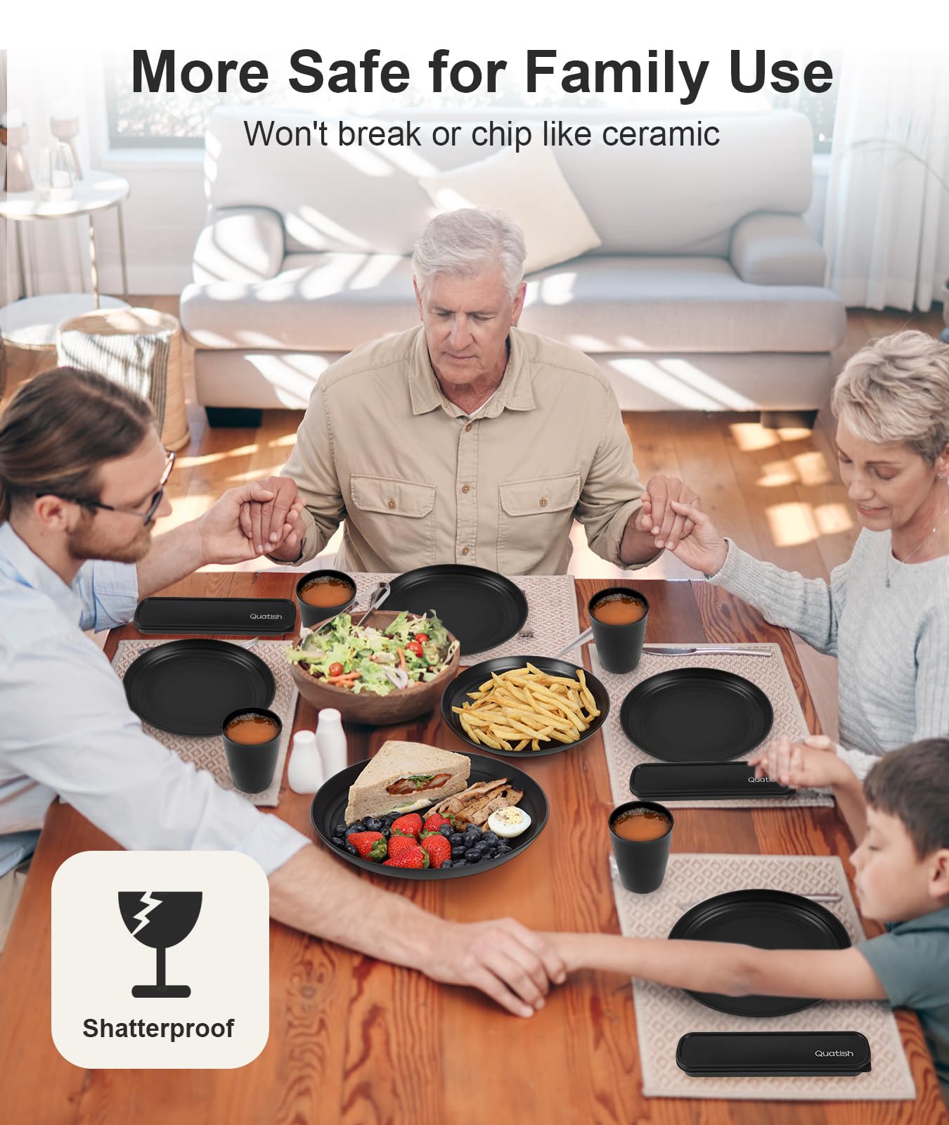 Quatish 24 Piece Plates and Bowls Sets of 6