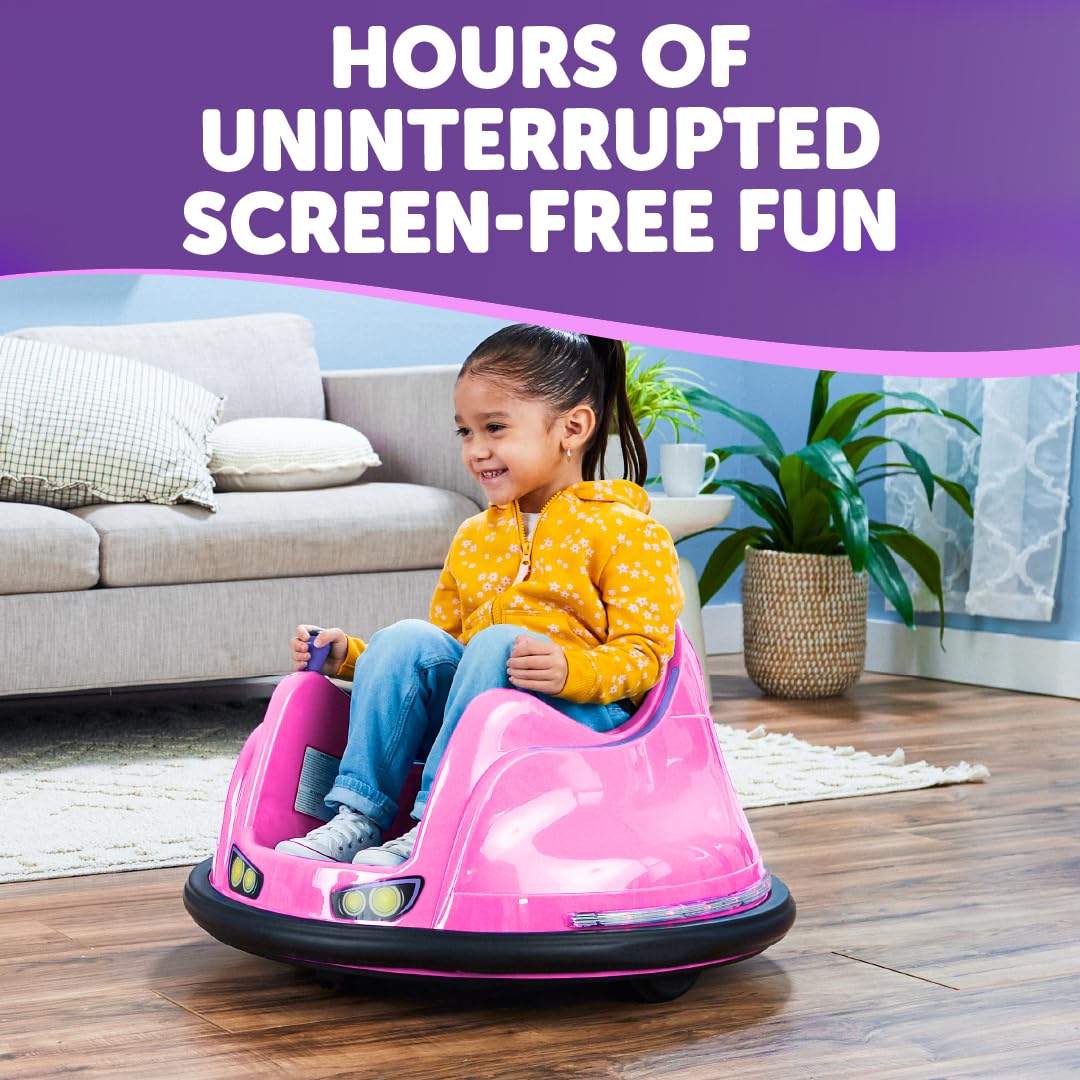 Flybar FunPark 6V Bumper Car – 360° Electric Ride-On Toy with LED Lights