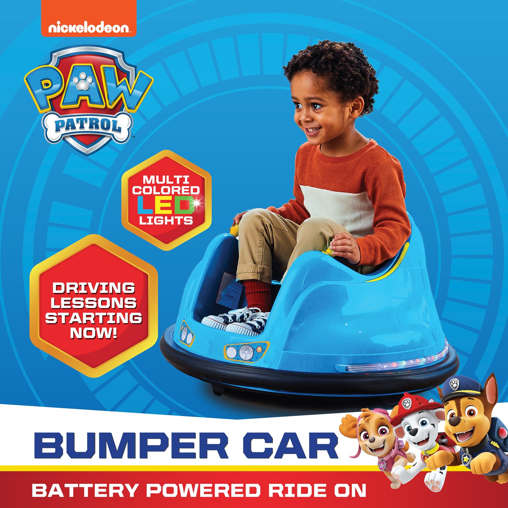 Flybar FunPark 6V Bumper Car – 360° Electric Ride-On Toy with LED Lights