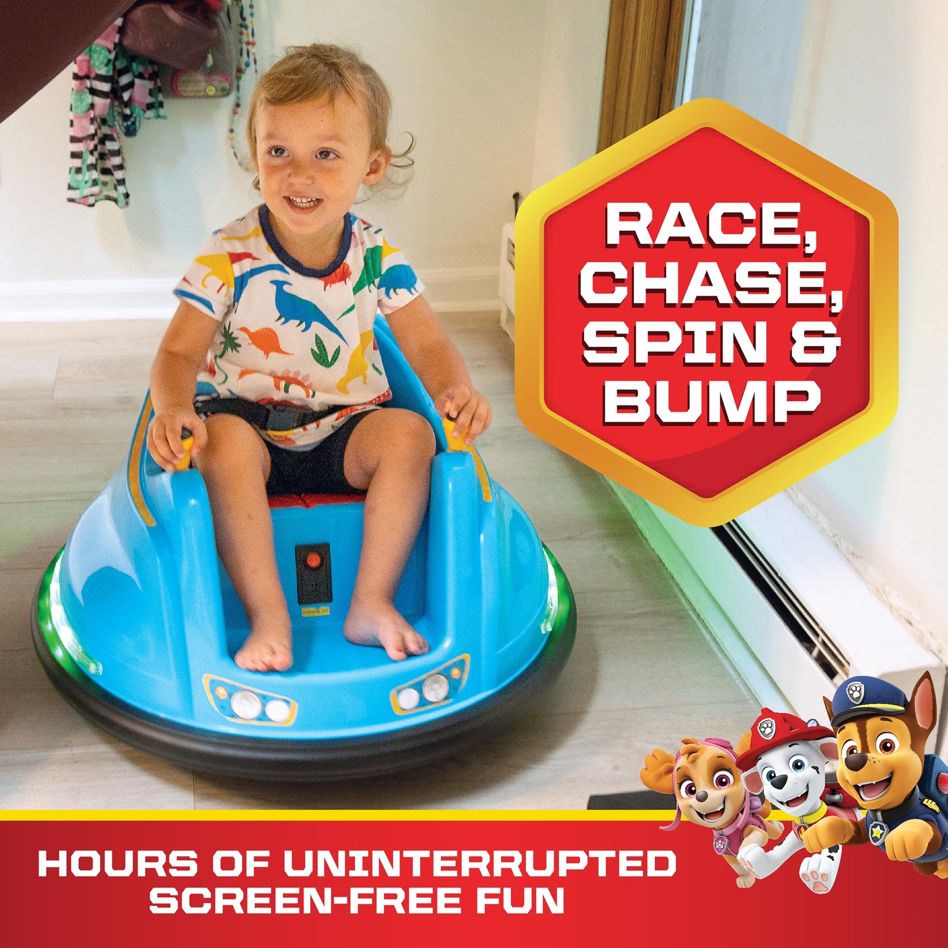 Flybar FunPark 6V Bumper Car – 360° Electric Ride-On Toy with LED Lights