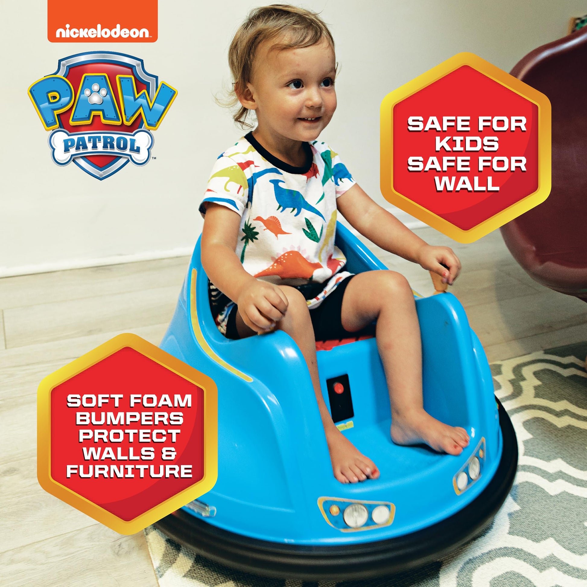 Flybar FunPark 6V Bumper Car – 360° Electric Ride-On Toy with LED Lights