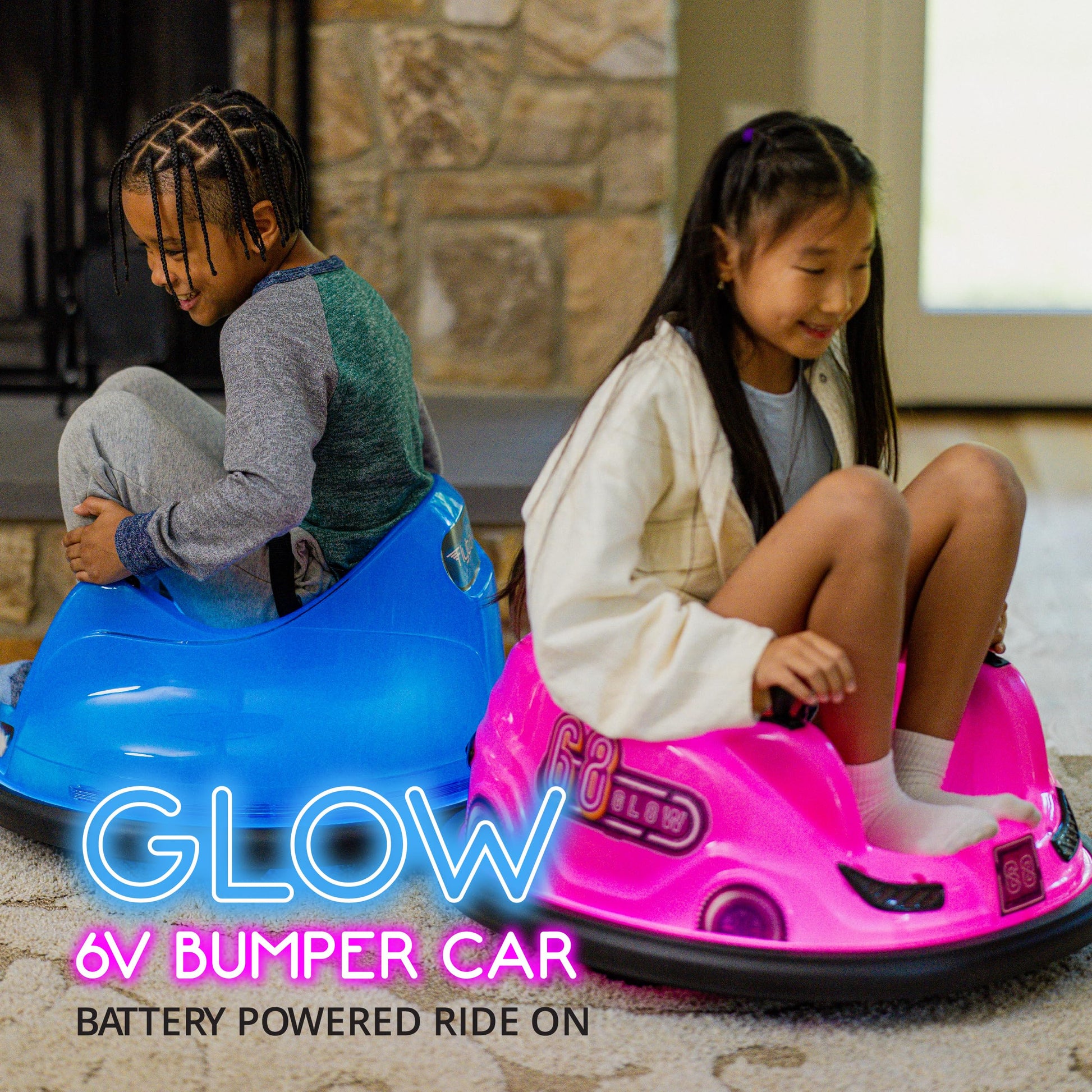 Flybar FunPark 6V Bumper Car – 360° Electric Ride-On Toy with LED Lights