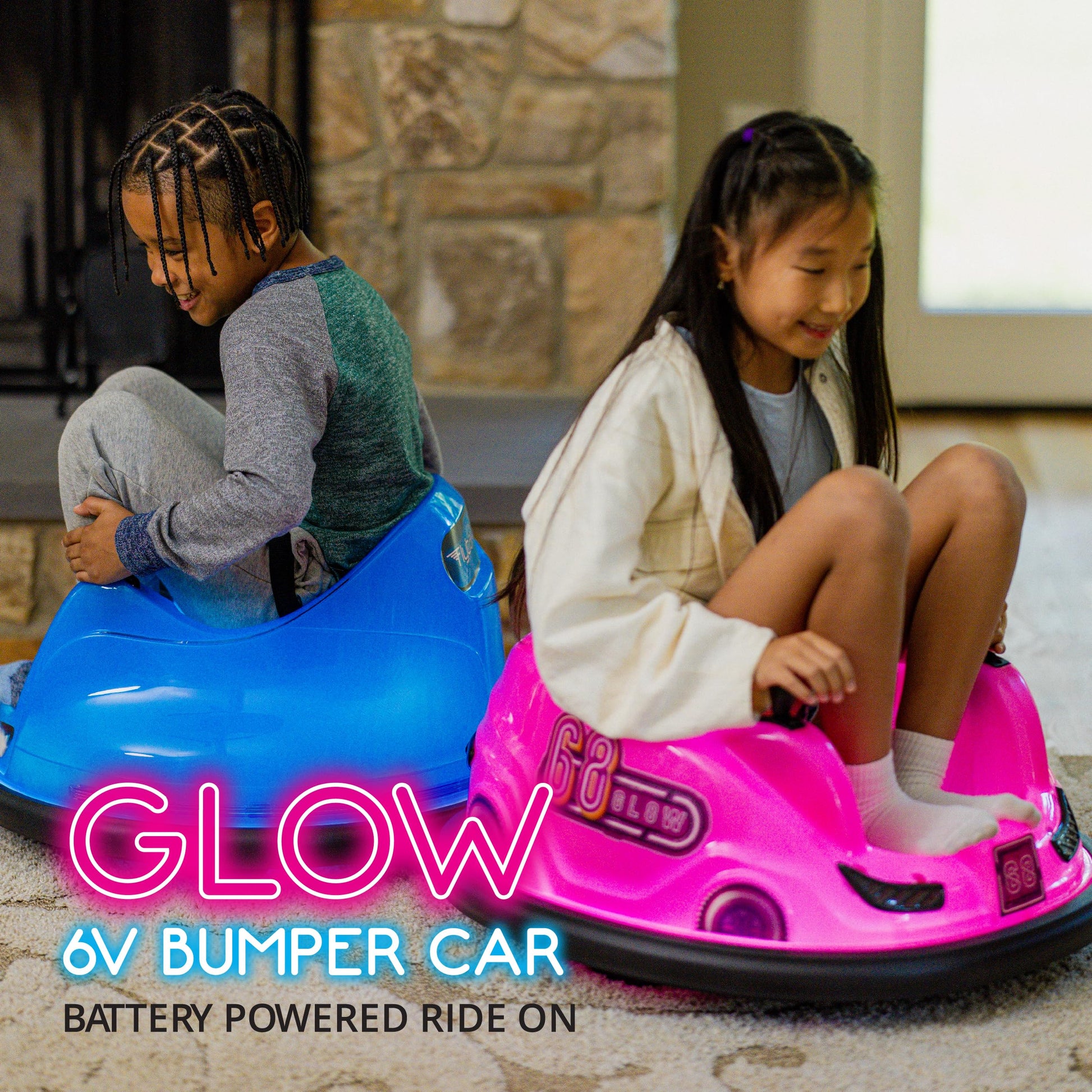 Flybar FunPark 6V Bumper Car – 360° Electric Ride-On Toy with LED Lights