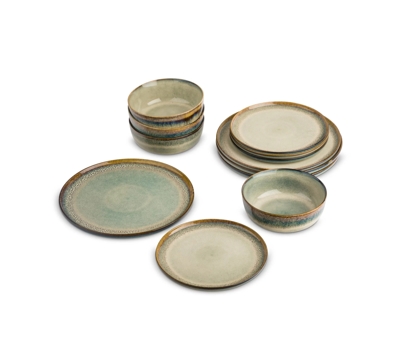 Yellowstone 12-Piece Ceramic Dinnerware Set, Kayce Collection