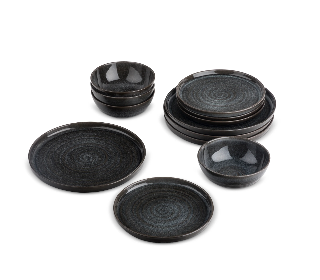 Yellowstone 12-Piece Ceramic Dinnerware Set, Rip Collection