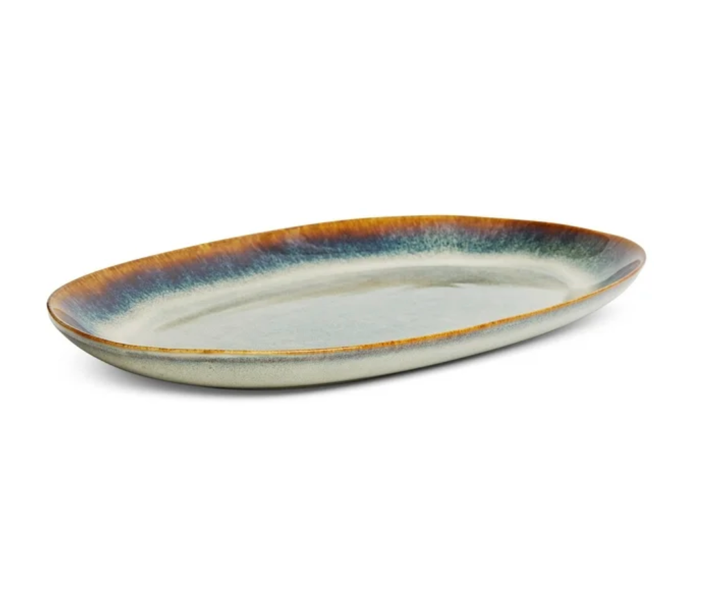 12-Pcs Yellowstone Ceramic Oval Platter, Kayce Collection