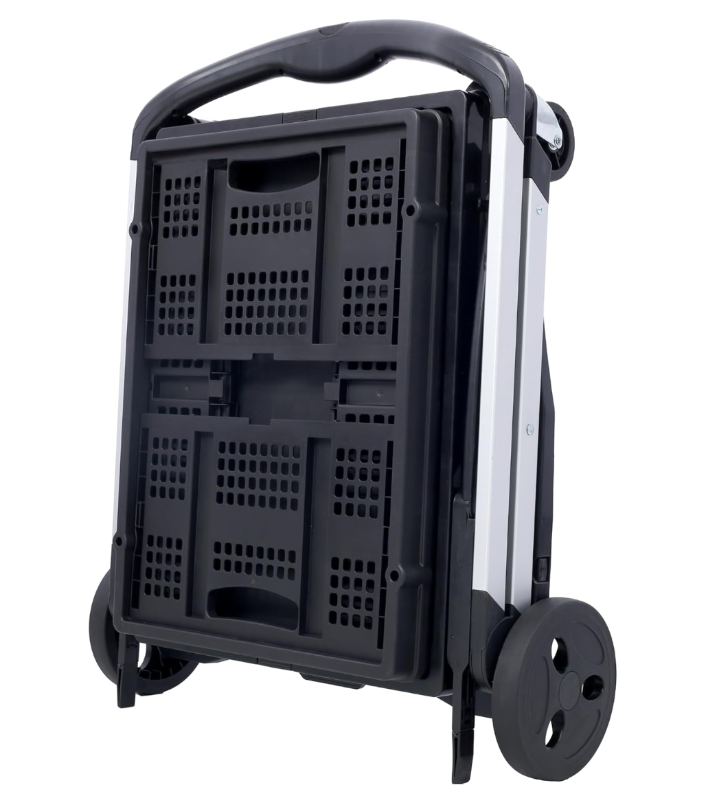 Folding Heavy-Duty Utility Shopping Cart with 360° Swivel Wheels
