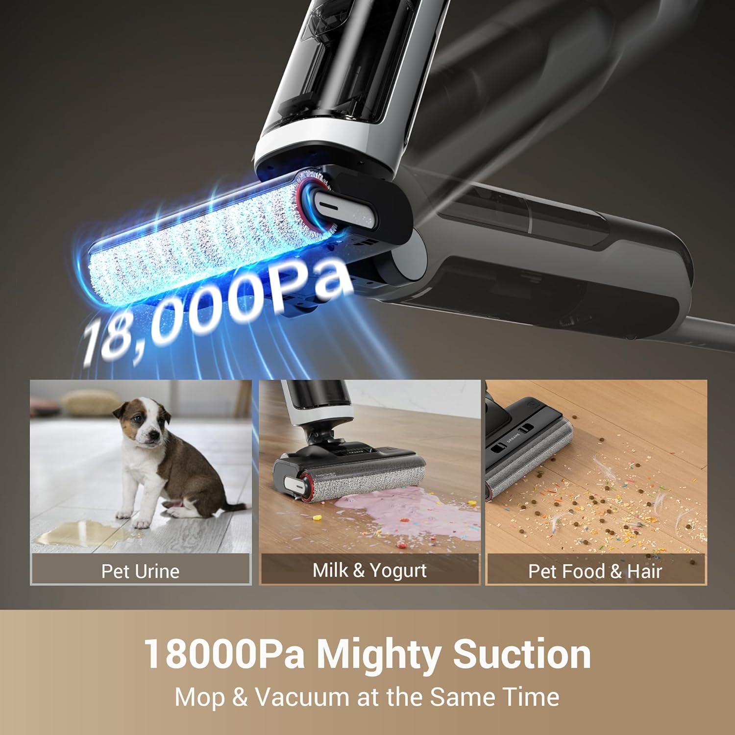 H14 Wet Dry Vacuum Cleaner, 180° Lie-Flat Cordless Vacuum Mop
